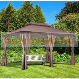   Luxus pavilon kerti sátor 300x400 cm oldalfallal kávébarna színben