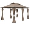 Luxury gazebo garden tent 300x400 cm taupe brown event tent pond color