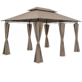   Luxus pavilon kerti sátor 300x400 cm taupe barna rendezvénysátor tópszín