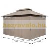 Luxus pavilon kerti sátor 300x400 cm taupe barna rendezvénysátor tópszín