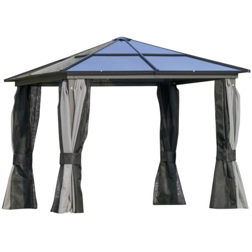 Luxury gazebo garden tent 300x300x265 cm cm anthracite party tent polycarbonate roof event tent