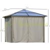 Luxury gazebo garden tent 300x300x265 cm cm anthracite party tent polycarbonate roof event tent