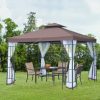 Luxury gazebo garden tent 300x300x265 cm brown party tent with mosquito net event tent