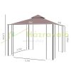 Luxury gazebo garden tent 300x300x265 cm brown party tent with mosquito net event tent