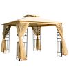 Luxury gazebo garden tent 300x300x280 cm beige-black party tent with decorative columns event tent