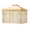 Luxury gazebo garden tent 300x300x280 cm beige-black party tent with decorative columns event tent