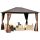 Luxury gazebo garden tent 300x365x262 cm brown-bronze party tent metal roof event tent