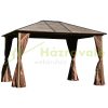 Luxury gazebo garden tent 300x365x262 cm brown-bronze party tent metal roof event tent