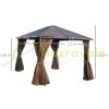 Luxus pavilon kerti sátor 300x365x262 cm barna-bronz partisátor fém tetős rendezvénysátor