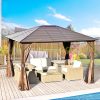 Luxury gazebo garden tent 300x365x262 cm brown-bronze party tent metal roof event tent