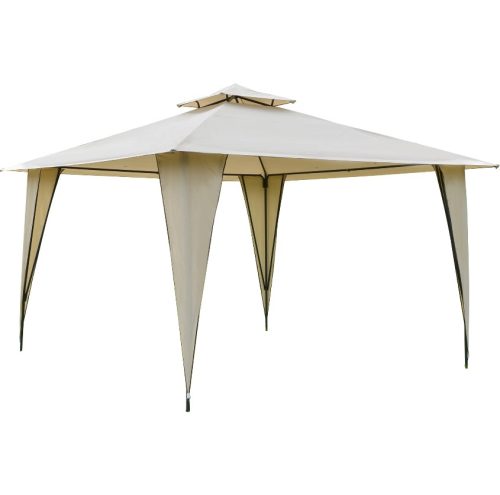 Luxus pavilon party sátor 350x350x270 cm dupla tetővel bézs színben