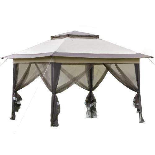 Luxury pavilion popup garden tent 364x364x294 cm brown party tent event tent