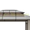 Luxury gazebo garden tent 365x300x275 cm brown party tent event tent with polycarbonate roof