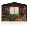 Wooden house pattern event tent garden pavilion with 6 side foils 3x6 m garden party tent collapsible beer tent with wooden house pattern