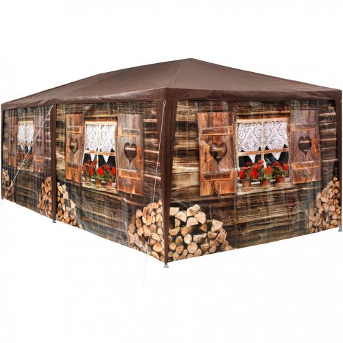 House pattern event tent garden pavilion with 6 side foils 3x6 m garden party tent collapsible beer tent with garden house pattern