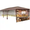 Házmintás rendezvénysátor kerti pavilon 8 oldalsó fóliával 3x9 m kerti partisátor összerakható sátor