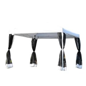   Luxus pavilon összecsukható sátor oldalfalakkal 300x300 cm fehér-fekete