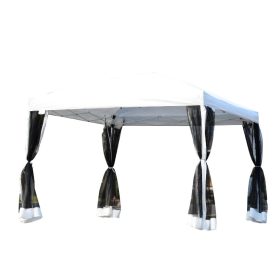   Luxus pavilon összecsukható sátor oldalfalakkal 300x300 cm fehér-fekete