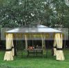 Luxus aluminium pavilon kerti sátor 420X360 cm üreges polikarbonát tetővel oldalfallal