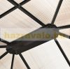 Luxury aluminum gazebo garden tent 420X360 cm with hollow polycarbonate roof and side wall in brown-beige color