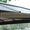 Luxury aluminum gazebo garden tent 420X360 cm with hollow polycarbonate roof and side wall in brown-beige color