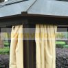 Luxury aluminum gazebo garden tent 420X360 cm with hollow polycarbonate roof and side wall in brown-beige color