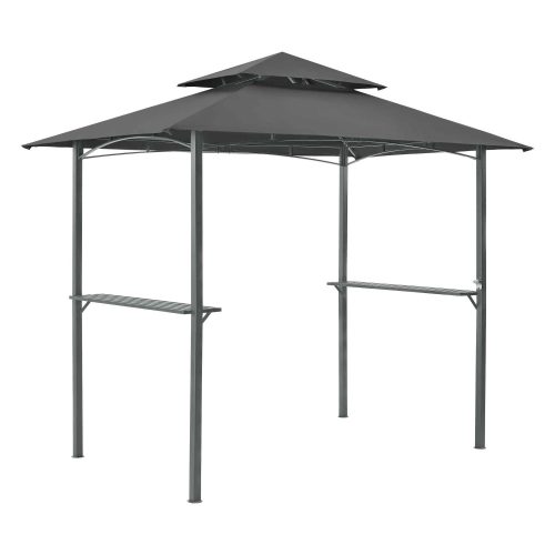 Grillező pavilon pulttal 250x241x151 cm sötétszürke