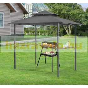 Grillező pavilon pulttal 250x241x151 cm sötétszürke