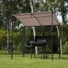 Grill gazebo with flame protection roof 215x150x180/220 cm