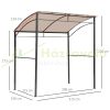 Grill gazebo with flame protection roof 215x150x180/220 cm