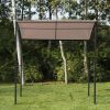 Grill gazebo with flame protection roof 215x150x180/220 cm