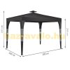 Luxury pavilion polyrattan garden pergola 300x300 cm shading tent anthracite 