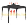 Luxury pavilion polyrattan garden pergola 300x300 cm shading tent anthracite 