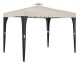 Luxury pavilion polyrattan garden pergola 300x300 cm shading tent beige-black