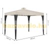 Luxury pavilion polyrattan garden pergola 300x300 cm shading tent beige-black
