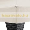 Luxury pavilion polyrattan garden pergola 300x300 cm shading tent beige-black