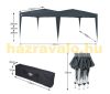 Popup pavilion folding pavilion anthracite 3x6m beer tent with adjustable height 