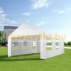 Garden gazebo 6x4m party tent with 4 side foils white