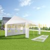 Garden gazebo 6x4m party tent with 4 side foils white
