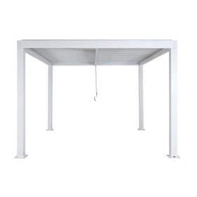   Pergola 300x300x220 cm kerti pavilon 11 cm alumínium keret viharálló fehér