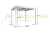 Pergola 300x300x220 cm garden pavilion 11 cm aluminum frame stormproof white