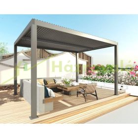   Pergola 400x300x220 cm kerti pavilon 10 cm alumínium keret viharálló antracit