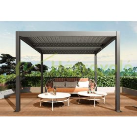   Pergola 400x300x220 cm kerti pavilon 11 cm alumínium keret viharálló antracit