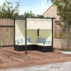 Polirattan garden furniture set with pergola 230x230x210 cm weatherproof sofa set with removable covers 