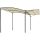 Pergola 300x250x200-250 cm wall-mounted garden pavilion with canopy weatherproof beige