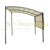 Pergola 300x250x200-250 cm wall-mounted garden pavilion with canopy weatherproof beige