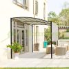 Pergola 300x250x200-250 cm wall-mounted garden pavilion with canopy weatherproof beige