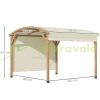 Pergola 320x300x242 cm kerti pavilon nagy teherbírású favázas pergola krém