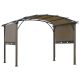 Pergola 345x345x250 cm garden gazebo with adjustable fabric roof brown 