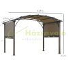 Pergola 345x345x250 cm garden gazebo with adjustable fabric roof brown 